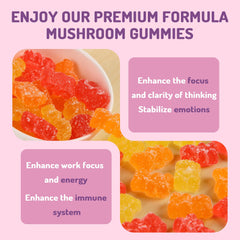 Serving guidance showing two gummies daily