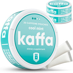 Kaffa Energy Pouches Cool Mint can front for a quick energy boost on the go.