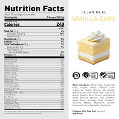 Kaged Clean Meal shake in a glass highlights creamy vanilla flavor and quick meal replacement