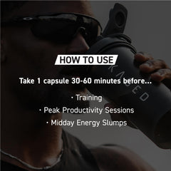 Kaged packaging on desk suggests coffee replacement option.