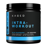 Kaged Intra-Workout Blue Raspberry front of tub