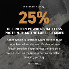 Kaged Kasein vanilla label closeup showing clean ingredient promise