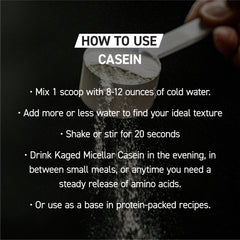 Kaged Kasein vanilla nighttime setup implying bedtime recovery support