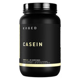 Kaged Kasein vanilla tub shown as overnight protein source for recovery