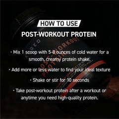 Kaged Post Workout Protein open tub with scoop ready for use after training.