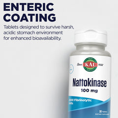 Nattokinase tablets on white background