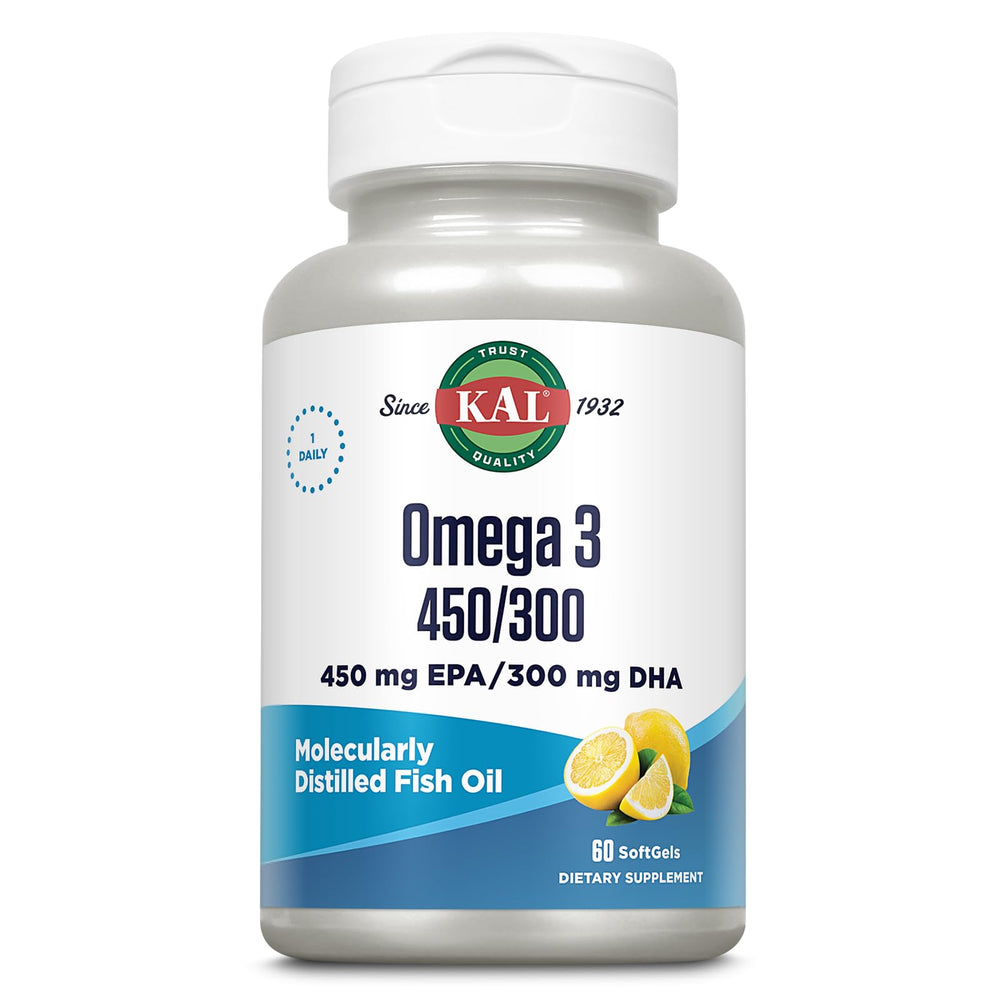 KAL 450/300 Omega-3 Lemon Soft Gels bottle label
