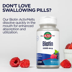 Vegetarian-friendly biotin supplement packaging