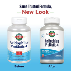 KAL Acidophilus ProBiotic-4 capsules displayed beside bottle