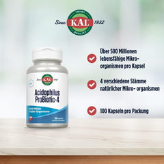 Vegetarian VegCaps for KAL Acidophilus ProBiotic-4