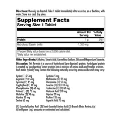 Close-up of amino acid capsules in bottle