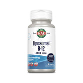 KAL Liposomal Vitamin B12 2500 mcg bottle label close-up
