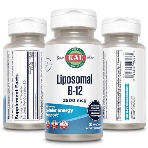 Liposomal vitamin B12 capsules in a jar
