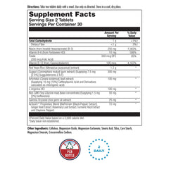 Close-up of KAL Beyond Red Yeast Rice label showing 60 tablets