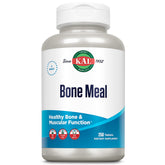 Front view of KAL Bone Meal Tablets bottle with label