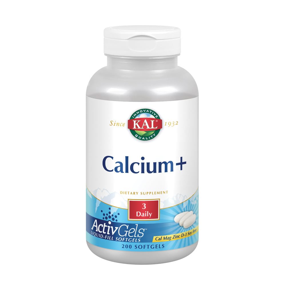 KAL Calcium Plus bottle with 200-count packaging