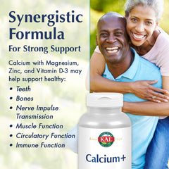 Front view of KAL Calcium Plus Tablets bottle