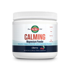 KAL Calming Magnesium Powder Cherry Flavor container, 9 oz, 40 servings