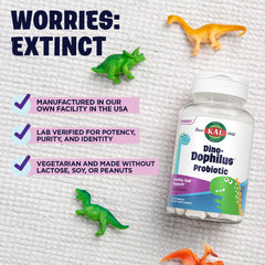 Nutrition facts label for KAL DinoDophilus Kids