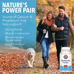 Dolomite powder being blended into a beverage