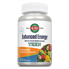 Kal Enhanced Energy for Teens Tablets bottle and label