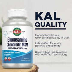 Key ingredients: Glucosamine, Chondroitin, MSM with Vitamin C