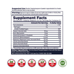 Close-up of the Tropical Fruit Punch flavored powder being poured