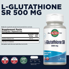 KAL L-Glutathione SR bottle back label