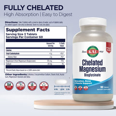 Three-tablet serving showing 315 mg magnesium bisglycinate