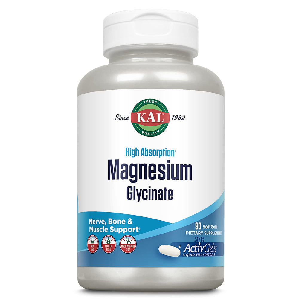 KAL Magnesium Glycinate ActivGels bottle label