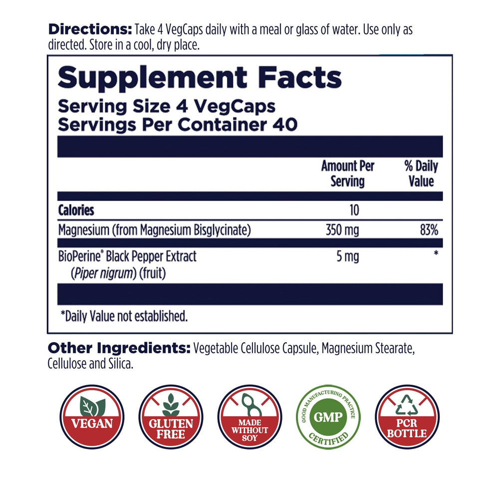 Close-up of magnesium glycinate capsules