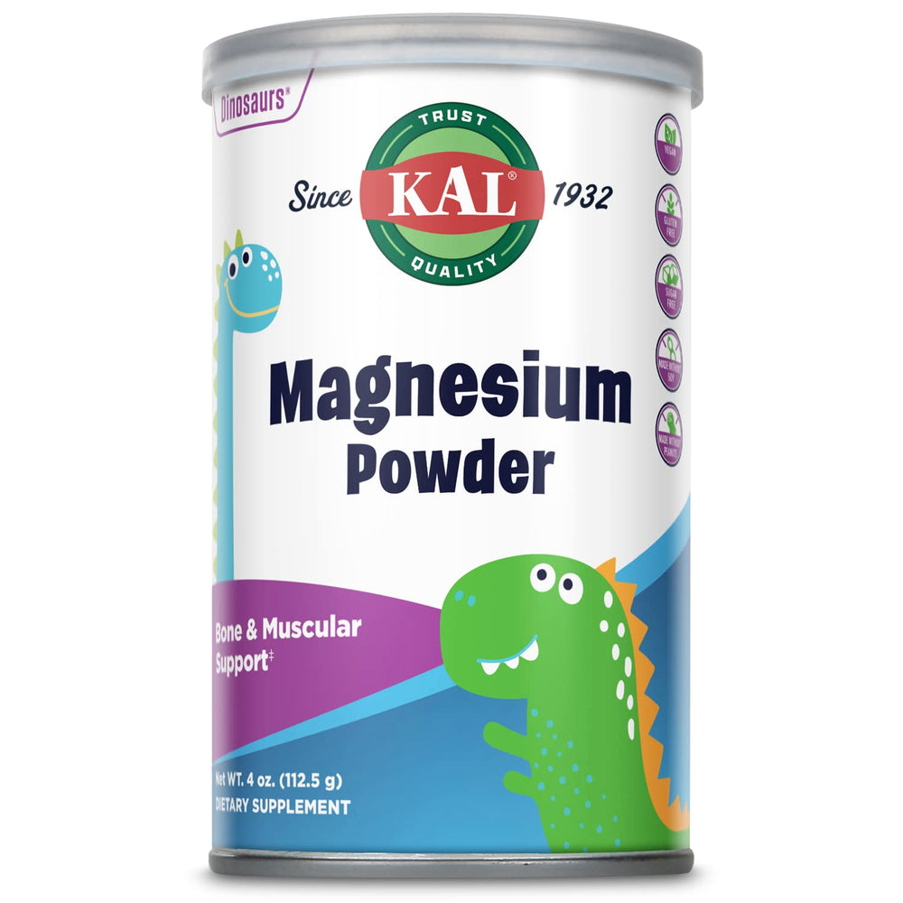 KAL Magnesium Powder for Kids bottle with scoop