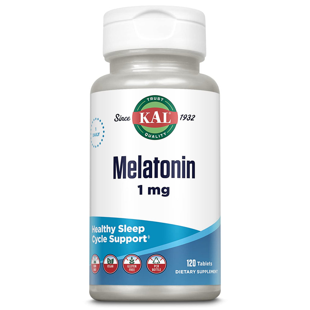 KAL Melatonin 1 mg Sleep Aid bottle and label
