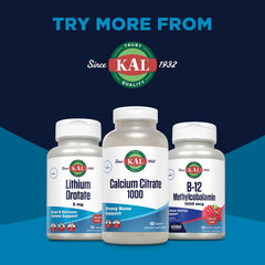 3 oz bottle of KAL Melatonin DropIns next to glass of water