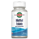 KAL Methyl Folate bottle label showing 400 mcg DFE (5-MTHF)