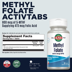 Lab-tested potency and purity label on Kal Methyl Folate
