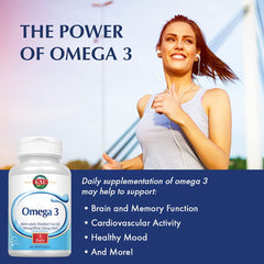 KAL Omega 3 bottle label showing EPA and DHA content