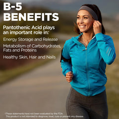 Pantothenic Acid 1000mg tablets on white background