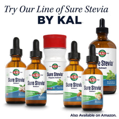 Packaging of KAL Sure Stevia Plus Monk Fruit with 60-Day Money Back Guarantee