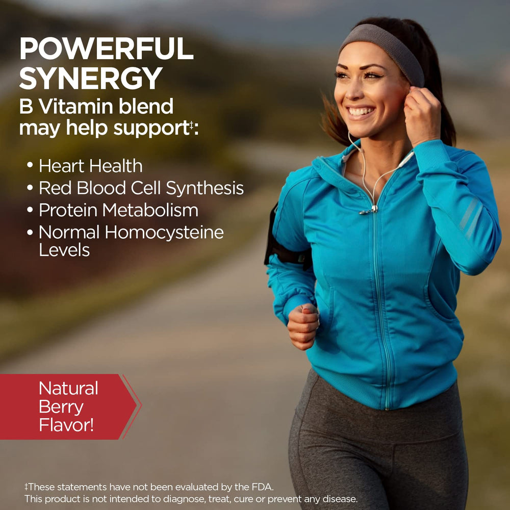 Vegetarian and lab-verified B6 B12 & folic acid supplement label