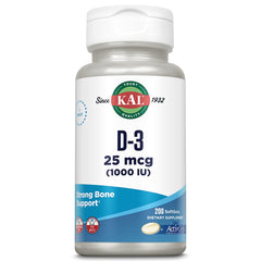 Kal Vitamin D3 1000 IU Softgels ActivGel bottle front label