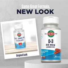 Close-up of Vitamin D3 chewables showing sugar-free formula