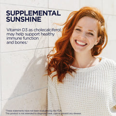 Immune support and bone health messaging on bottle