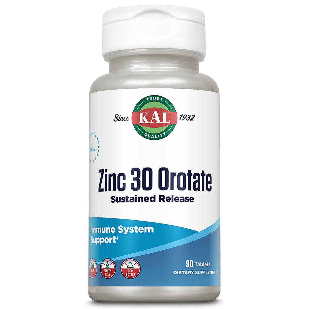 KAL Zinc Orotate 30mg bottle label