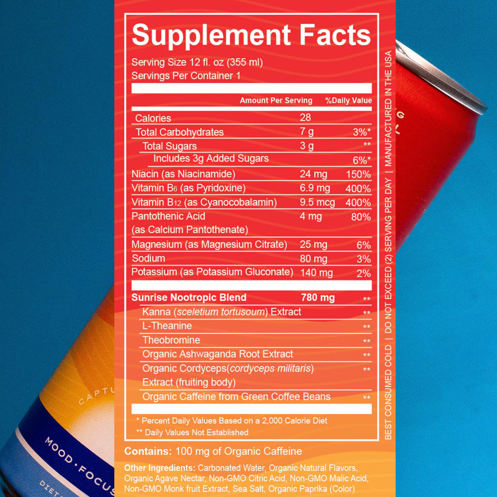 Kanna Extract Drink Sparkling 4-Pack back label