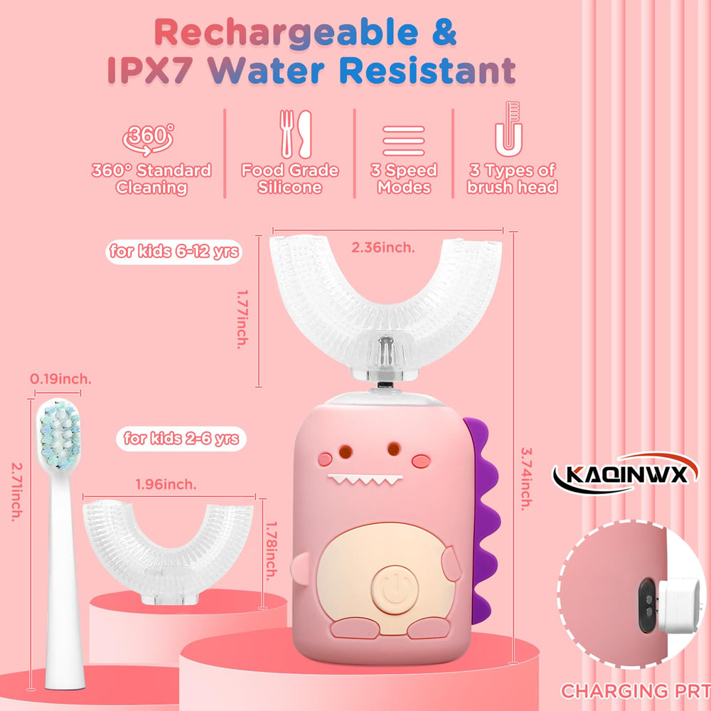 KAQINWX Kids U-Shaped toothbrush IPX7 waterproof feature
