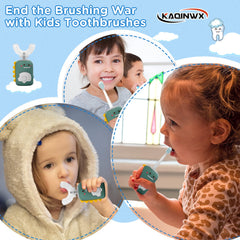 IPX7 waterproof toddler toothbrush in bathroom setting
