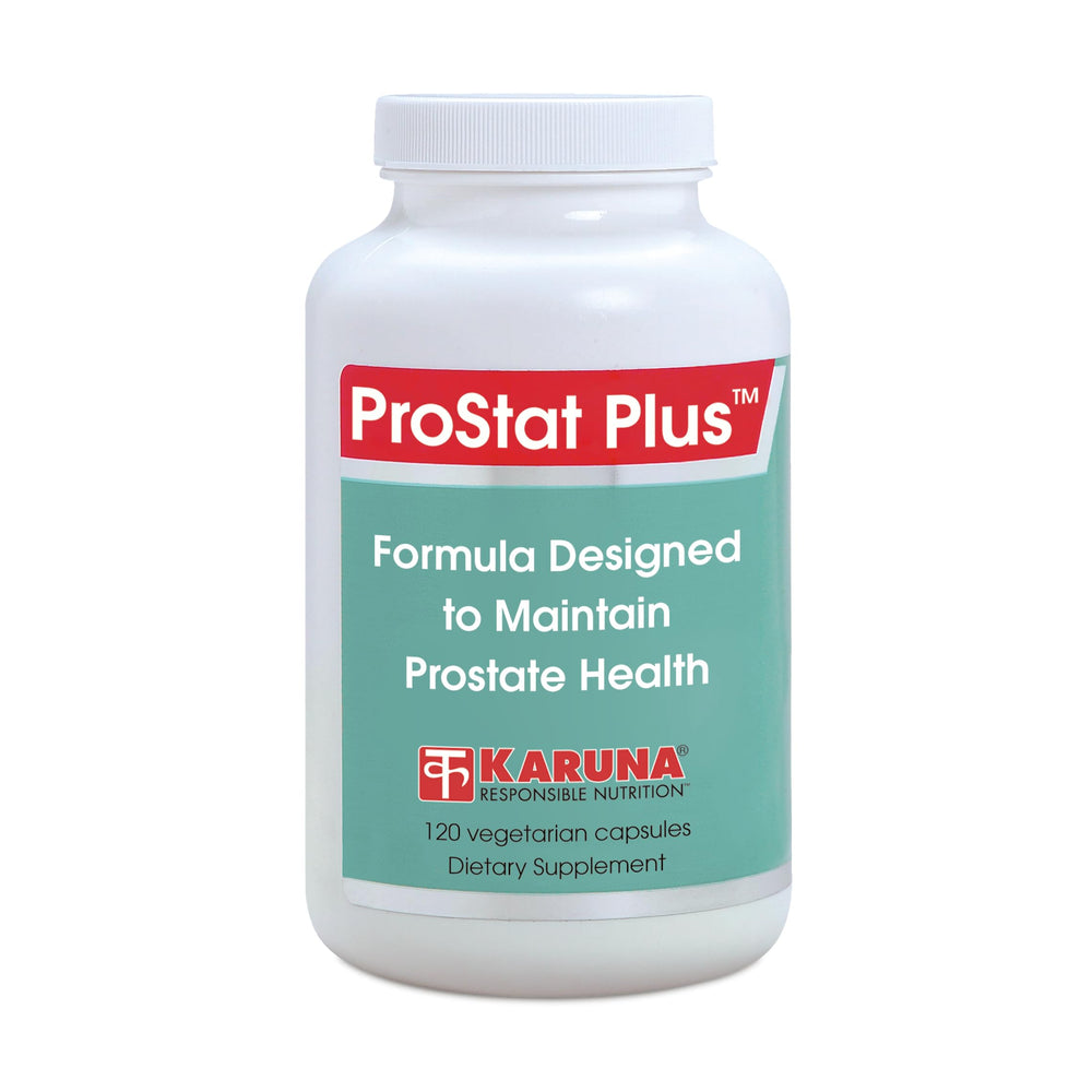 Karuna Prostate Plus 120 Vegetarian Capsules bottle on white background