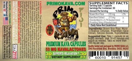 USA-made kava capsules with Fiji origin