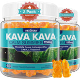 Kava Kava Gummies bottle label with lemon flavor